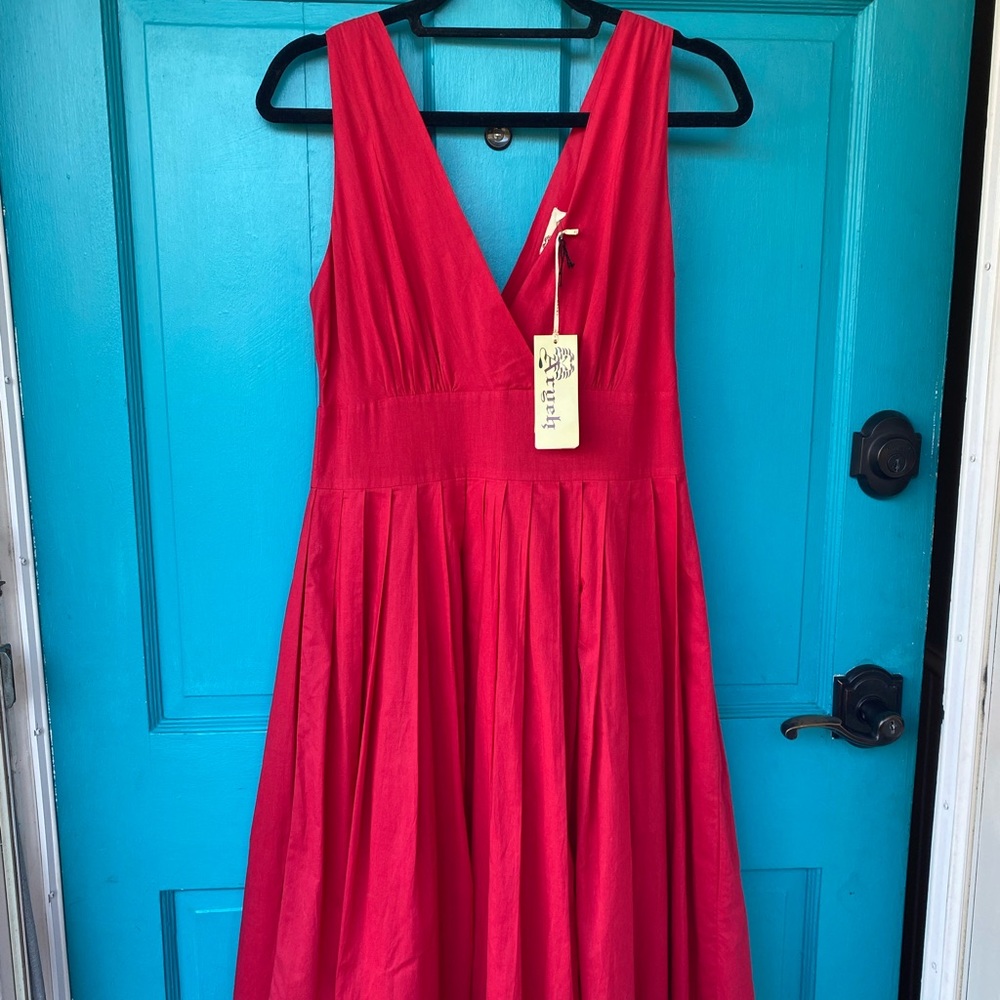 NWT Anthropologie red dress w/ pockets!